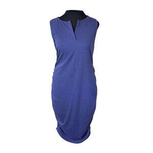 Sleeveless Blue Ruched Midi Dress Isabel Maternity By Ingrid & Isabel M Size Str